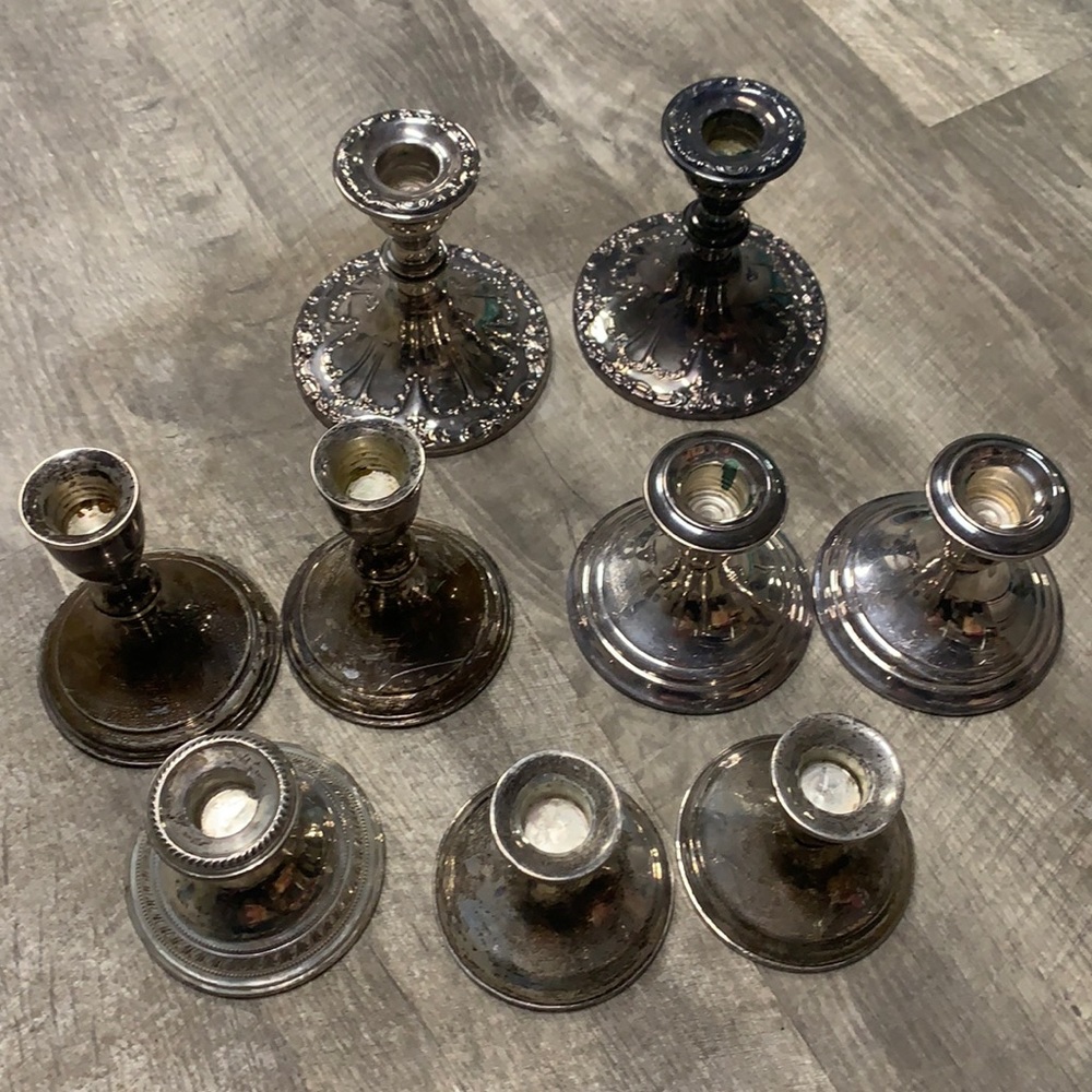 Set of vintage candleholders